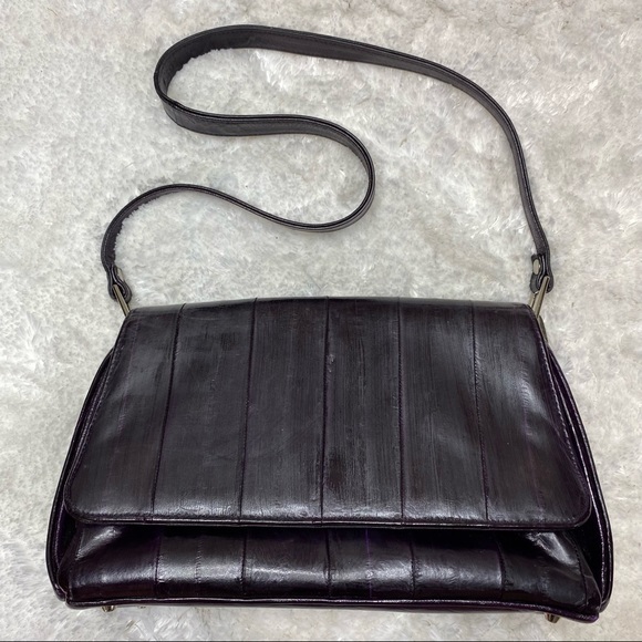 Lee Sands Genuine Eel Skin Shoulder Bag Purse Designer RARE - Picture 16 of 16